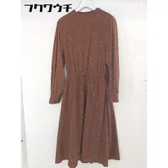 ◇ ROPE PICNIC 花柄 ウエストゴム スタンドカラー 長袖 膝下丈 ワンピース サイズ40 ブラウン ベージュ ブルー レディース  【中古】 【1201210003372】