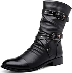 Formanism カジュアル エンジニア ライダース スタッズ メンズ ブーツ 黒42 26cm(黒42（26cm）)