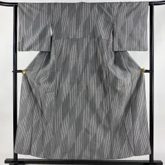 平和屋着物○伝統工芸士 池田光正 紬 夢幻織 抽象間道 反