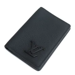 LOUIS VUITTON ルイ・ヴィトン オーガナイザー･ドゥ ポッシュ カードケース LV アエログラム ブラック M69979 IC メンズ 中古