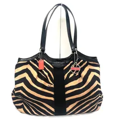 ◆COACH◆コーチ トートバッグゼブラ柄 チャーム付き