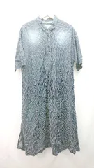 ◇ Sunny clouds ストライプ カジュアル 薄手 夏物 半袖 ロング丈 ワンピース サイズM ネイビー レディース E 【1309250007937】