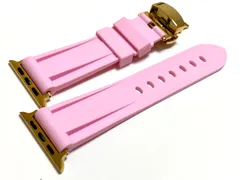 ピンクゴールド★アップルウォッチ用　特殊処理済み　ラバーバンド　Apple Watch カスタム　ベルト　
38mm 40mm41mm42mm 44mm 45mm 49mm ウルトラ　SE SE2 ultra 全サイズ在庫あり
