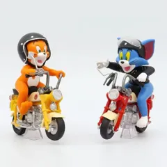 新品 トムとジェリー バイクフィギュア 2点セット 大きなトムとジェリーのレトロなオートバイのフィギュア
