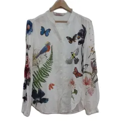 Desigual(デシグアル) 長袖シャツブラウス サイズS レディース美品  - 白 バタフライ(蝶)/鳥/フラワー(花)のサムネイル