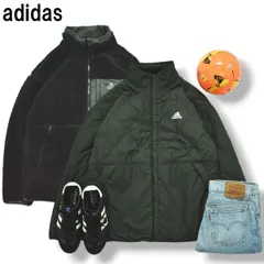 アディダス adidas 中綿 キルティング ボア フリース リバーシブル ジャケット ジャンパー O オリーブ x ブラック スポーツ カジュアル ウェア ストリート メンズ