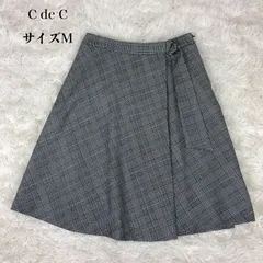 【美品】クードシャンス タックフレアースカート M 日本製 チェック柄 黒白青緑