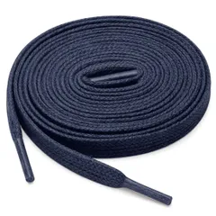 uxcell 靴紐 靴ひも 平型 平ひも ワックス シューレース ブーツ用 カジュアルシューズ 男女兼用 2足 ブルー 80 cm