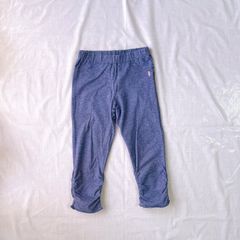 美品 miki HOUSE ミキハウス 女の子 子供用 レギンス パンツ スパッツ 130cm ネイビー インディゴ リーナちゃん 裾シャーリング  ウエストゴム カジュアル かわいい