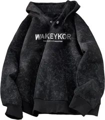 J.STORE ロゴ スウェット パーカー タイダイ柄 長袖 ビッグシルエット ミリタリー ルームウェア メンズ(ブラック,  XL)