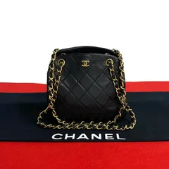 極 美品 シール有 1番台 CHANEL シャネル マトラッセ ココマーク ラムスキン レザー がま口 チェーン セミ ショルダーバッグ 黒 71465