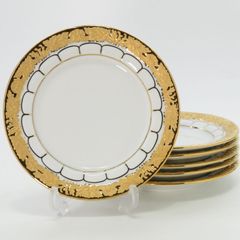 マイセン プレート■Xフォーム デザートプレート 13cm ミニプレート 小皿 洋食器 金彩 6枚セット 1級品 Meissen