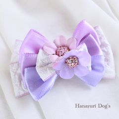 ♡限定豪華 艶光沢 パープル ローズ ビッグモチーフ マスク ビジュー