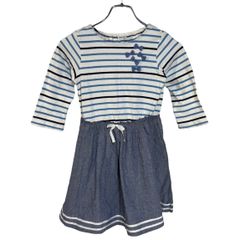 B036 pom ponette ポンポネット ワンピース 長袖 切り替え つなぎ キッズ 子供服 女の子 ガールズ 140