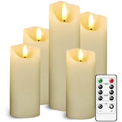 【数量限定】無香料 火を使わない ゆらゆら揺れる 暖色光 安全 本物の炎のようにゆらめくLEDキャンドルライト 省エネ ロウソク キャンドルライト 蝋燭 LED 誕生日 結婚式 揺れる パーティ ティーライト 電池式 間接照明 リモコン付き 寝室 卓上 5点セ