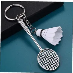 バドミントンラケットとシャトルのキーホルダー
