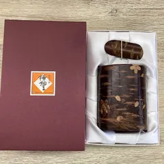 伝統工芸樺細工吉田忠作桜皮抹茶入共箱VR5560