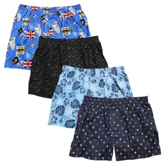 [ステイランド] トランクス 綿100% 4枚セット 6枚セット 前開きボタン付き メンズ (5L, プリント柄4枚セット) 0