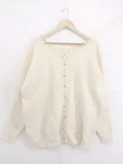 ◇ Neuna ヌナ ダメージニット 4WAY 長袖 カーディガン サイズF アイボリー系 レディース E  【1303140001630】