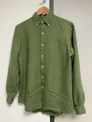 ポロ Ralph Lauren(ラルフローレン) リネン シャツ クラシックフィット xs オリーブ カーキ 緑