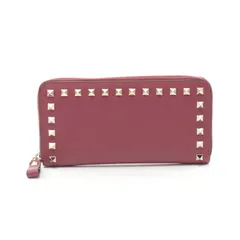 ヴァレンチノ Valentino ラウンド長財布 ロックスタッズ ワインレッド レザー ロックスタッズ ラウンド長財布 レディース Used Aのサムネイル