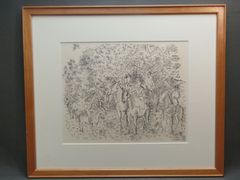 リトグラフ　ラウル・デュフィ　「乗馬」　1965年　Raoul Dufy　49×57cm　額装　私の画家への手紙より