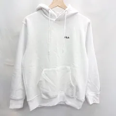 ◇ ⊇ FILA フィラ 裏起毛 長袖 パーカー サイズM オフホワイト系 レディース E  【1501230036634】