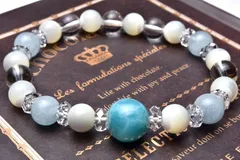 愛と平和の象徴・三大ヒーリングストーン「ラリマー」を中心に誂えた夏仕様 当店オリジナルブレス 天然石パワーストーン パワーストーン 天然石 _A770