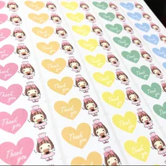 サンキューシール  130枚  カラフルらっぴーちゃん