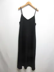 ジーユー GU サテン キャミソール ワンピース S 黒 ブラック