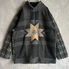 90s THE NORTH FACE ザノースフェイス ネイティブデザイン ハーフジップフリースジャケット USA製 RN61661 CA30516 Lサイズ