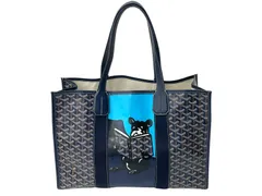 新品同様 Goyard ゴヤール ヴィレットMM トートバッグ フレンチブルドック PVC キャンバス ネイビーブルー 中古 4c068038のサムネイル