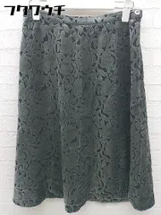 ◇ KUMIKYOKU 組曲 ベロア調 総柄 膝丈 タイト スカート サイズ2 グレー ブラック レディース 【中古】 【1101220002511】