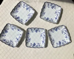 【新品】ナルミ　ペレーネブルー　取皿揃　５枚セット　取り皿　小皿　白磁　ブルー　食器　食器セット
