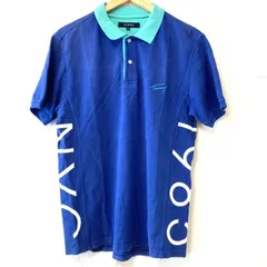 (^w^)b TOMMY トミーヒルフィガー ハーフボタン 半袖 ポロシャツ コットン100% カジュアル ストリート アメカジ 古着 スポーティ トップス ゴルフ NYC プリント ネイビー メンズ 男性 サイズ M