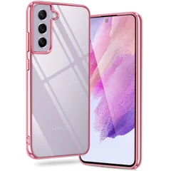 新品 Galaxy S21 5G ケース クリア SC-51B SCG09 GalaxyS21 カバー 透明 保護カバー 耐衝撃 軽量 スマホケース ソフト TPU 薄型 背面クリア ストラップホール付き（ローズゴールド）