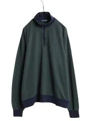 【お得なクーポン配布中!】 90s ポロゴルフ ラルフローレン ハーフジップ スウェット メンズ L / 古着 90年代 POLO GOLF ハイネック トレーナー ヘリンボーン ツートン
