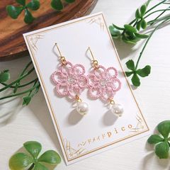 女子力UPピアス(イヤリング)ピンク