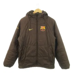 ナイキ NIKE FIT STORM 中綿ジャケット ジップアップ フード付き ロゴ サッカー S 茶 ブラウン /MN16 ■GY13