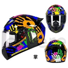 フルフェイスヘルメット バイクヘルメット 大きいサイズ オートバイ用 S-3XLサイズ シールド付 掌のサムネイル