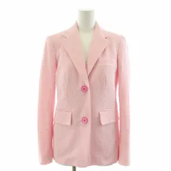 ケイトスペード KATE SPADE テーラードジャケット ストライプ 総裏地 シングル 2B ピンク 白 ホワイト /FQのサムネイル