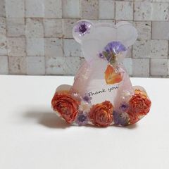 薔薇くまさんのオブジェ(thank you)