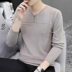 [5]春 コーデ メンズ 用 服 シンプル ファッション オシャレ 大人 かっこいい 紳士服 カジュアル スリム 長袖 Vネック ニット シャツ 春秋  カジュアル 通勤スタイル 重ね着コーデ ゆったりシルエット さらっと着 普段使い