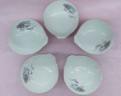 とんすい５個 　Shibata CHINA　和食器　平安シリーズ　直径12cm　草花柄　柴田陶器　小鉢　鍋料理の取分けに