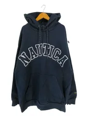 ノーティカ NAUTICA Arch Logo Sweat Hoodie パーカー プルオーバー 長袖 刺繍 ロゴ サイズXL ネイビー QQQ