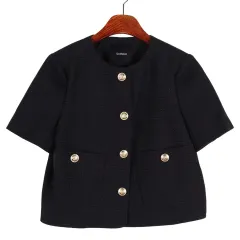 LOOKAST ルッケスト 半袖 ツイード ジャケット ウィメンズS / k626