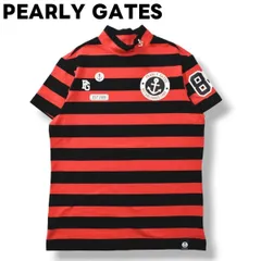 パーリーゲイツ ソルディフェンダー 半袖 カットソー ボーダー柄 レッド x ブラック ゴルフウェア  ♪