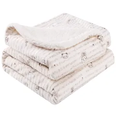 人気☆彡赤ちゃん用 ベビー 毛布 掛け毛布 ブランケット ひざ掛け おくるみ ふわふわ 男女兼用 80*110cm 保温性 ソフト 発熱二枚合わせ 丸洗いOK 抗菌防臭 防ダニ加工 (80*110cm)