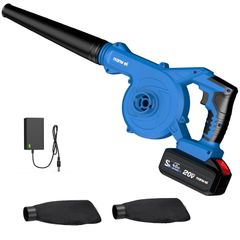 NANWEI ブロワー 充電式ブロワ マキタ18Vバッテリー対応 無段階風量変速 1台2役 送風機・集塵機 庭木や落ち葉の掃除 洗車 水滴飛ばし 軽量 小型ブロアー 4.0Ahバッテリー1個 充電器付き