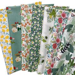 【人気商品】（小花、サボテン） 46x56cm セット 布 パッチワーク用 手芸用 ぬいぐるみ ポーチ カットクロス 可愛い 棉生地 北欧風 7枚